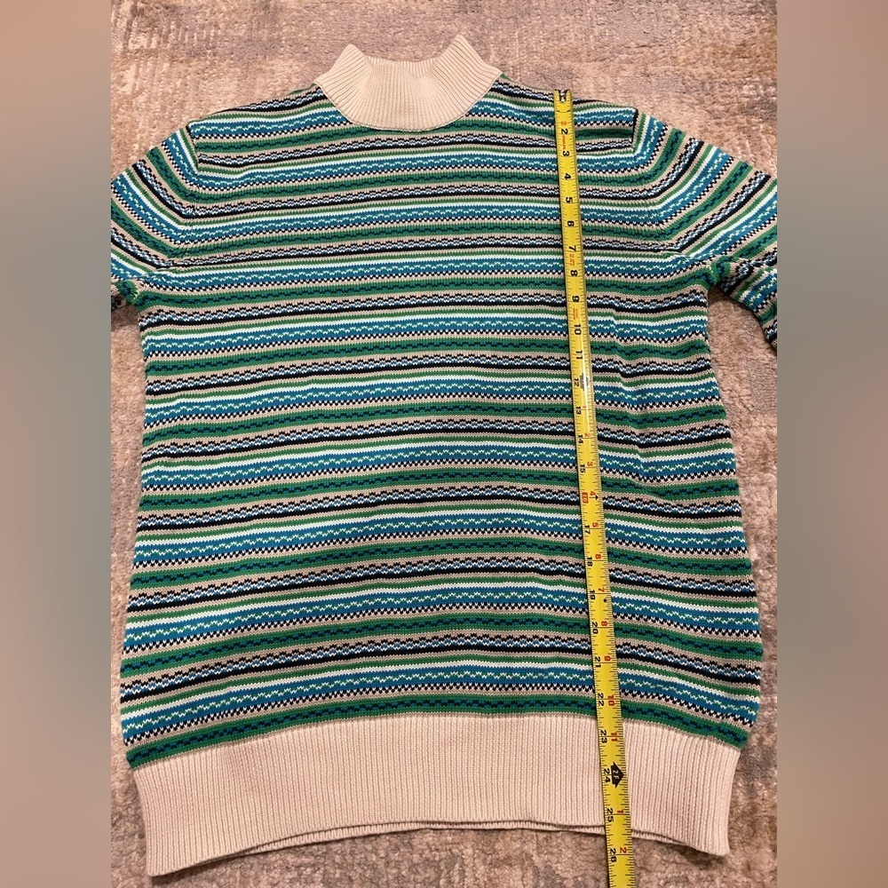 Esprit New York Striped Mock Neck Ribbed Sleeves and Hem Sweater 90’s Sz Medium - Picture 8 of 9